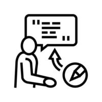 illustrazione vettoriale dell'icona della linea di copywriting delle comunicazioni aziendali