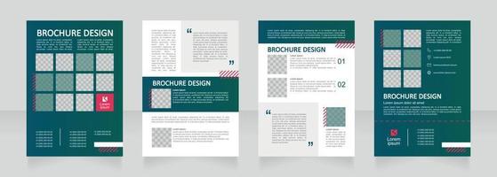 il programma di istruzione universitaria beneficia del design di una brochure vuota. modello impostato con copia spazio per il testo. raccolta di report aziendali premade. 4 pagine di carta modificabili vettore