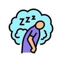 illustrazione vettoriale dell'icona del colore della stanchezza o della sonnolenza diurna