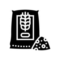illustrazione vettoriale dell'icona del glifo di confezionamento di farina integrale