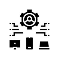 connessione dei dispositivi dell'utente ugc icona glifo illustrazione vettoriale