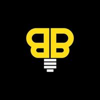 logo del monogramma della lampadina bb per le aziende elettriche vettore