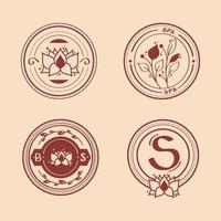 quattro icone di emblemi spa vettore