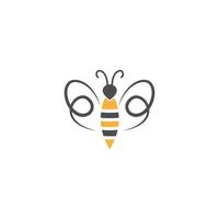 modello di progettazione dell'icona del logo dell'ape vettore