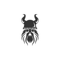 design del logo dell'icona vichinga vettore