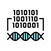 codice binario informazioni genetiche icona colore illustrazione vettoriale