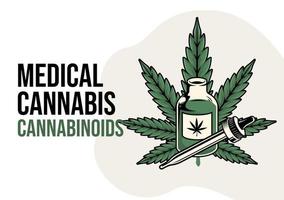 illustrazione dei cannabinoidi. illustrazione piatta medica di cannabis. stile di design piatto. colore moderno dell'assistenza sanitaria. vettore eps 10