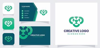 cerchio astratto logo verde design vettore