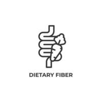 segno vettoriale del simbolo della fibra alimentare è isolato su uno sfondo bianco. colore dell'icona modificabile.