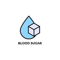 icona del vettore di zucchero nel sangue. illustrazione vettoriale colorato design piatto. grafica vettoriale