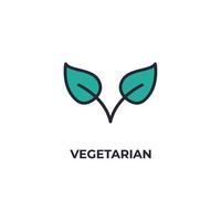 icona vettore vegetariano. illustrazione vettoriale colorato design piatto. grafica vettoriale
