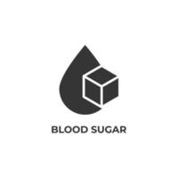 il segno di vettore del simbolo di zucchero nel sangue è isolato su uno sfondo bianco. colore dell'icona modificabile.