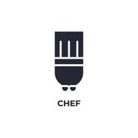 il segno di vettore del simbolo dello chef è isolato su uno sfondo bianco. colore dell'icona modificabile.