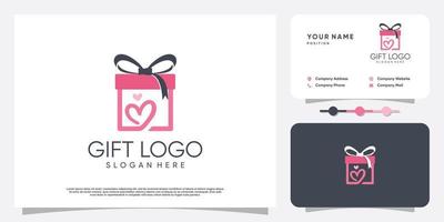 regalo logo design vettoriale con stile creativo moderno