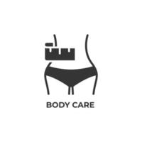 segno vettoriale del simbolo di cura del corpo è isolato su uno sfondo bianco. colore dell'icona modificabile.