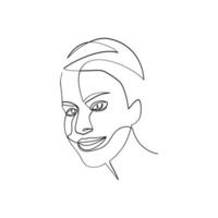 illustrazione vettoriale di ritratto di donna in stile art linea