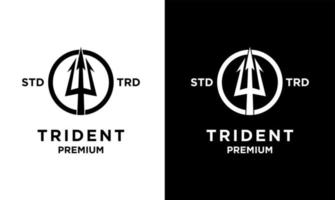 design del logo vintage tridente vettore