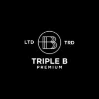 tripla b bbb lettera logo icona design vettore