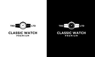 semplice illustrazione del logo dell'orologio classico vettore