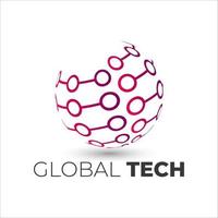 logo tecnologico globale vettore