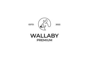 illustrazione piatta testa wallaby logo design idea vettoriale