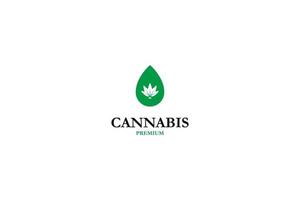 idea di ispirazione vettoriale dell'illustrazione del logo dell'olio di cannabis piatto