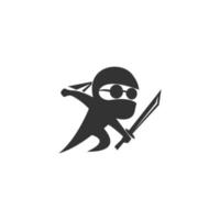 illustrazione del design dell'icona del logo ninja vettore