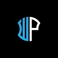 design creativo del logo della lettera wp con grafica vettoriale, design del logo semplice e moderno abc. vettore