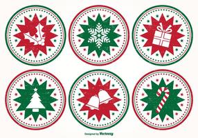 Set di francobolli di Natale stile angosciato vettore