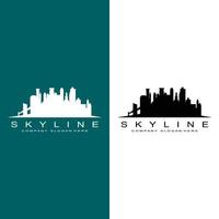 skyline della città, grattacielo per il vettore di progettazione del logo dell'edificio immobiliare urbano