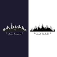 skyline della città, grattacielo per il vettore di progettazione del logo dell'edificio immobiliare urbano