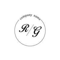 lettera del monogramma iniziale del logo rg minimalista vettore