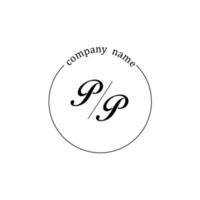 lettera iniziale del monogramma del logo pp minimalista vettore