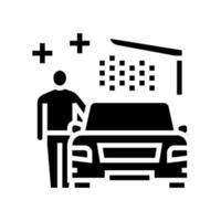 illustrazione vettoriale dell'icona del glifo del servizio di autolavaggio delle apparecchiature