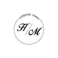 iniziale hm logo monogramma lettera minimalista vettore