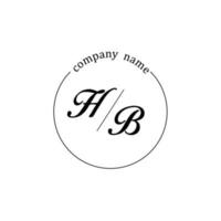 lettera del monogramma iniziale del logo hb minimalista vettore