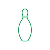 eps10 icona della linea di bowling vettoriale verde isolata su sfondo bianco. simbolo del birillo da bowling in uno stile moderno e alla moda semplice e piatto per il design del tuo sito Web, il logo, il pittogramma e l'applicazione mobile