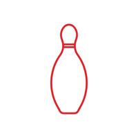 eps10 icona della linea di bowling vettoriale rossa isolata su sfondo bianco. simbolo del birillo da bowling in uno stile moderno e alla moda semplice e piatto per il design del tuo sito Web, il logo, il pittogramma e l'applicazione mobile