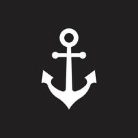 eps10 icona di ancoraggio vettoriale bianca isolata su sfondo nero. ancorare il simbolo marino in uno stile moderno e alla moda semplice e piatto per il design del tuo sito Web, il logo, il pittogramma e l'applicazione mobile
