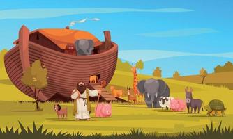 illustrazione del fumetto dell'arca di noè vettore
