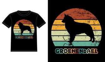 divertente goldendoodle vintage retrò tramonto silhouette regali amante del cane proprietario del cane t-shirt essenziale vettore