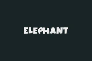 logo elefante, scritta elefante con elefante nascosto come lettera ph vettore