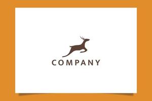 logo del cervo che salta per qualsiasi attività commerciale, in particolare per attività all'aperto, caccia, vacanze, ecc. vettore