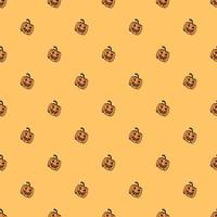 seamless pattern di zucca di halloween. sfondo di halloween con zucca spaventosa vettore