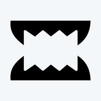 icona denti. adatto per il simbolo di halloween. stile glifo. design semplice modificabile. vettore del modello di progettazione. semplice illustrazione