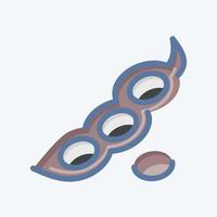 icona di fagioli di soia. adatto per il simbolo delle noci. stile scarabocchio. design semplice modificabile. vettore del modello di progettazione. semplice illustrazione