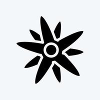 icona stella alpina. adatto per l'istruzione simbolo. stile glifo. design semplice modificabile. vettore del modello di progettazione. semplice illustrazione