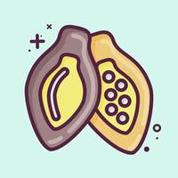 baccello di cacao icona. adatto per il simbolo delle noci. mio stile. design semplice modificabile. vettore del modello di progettazione. semplice illustrazione