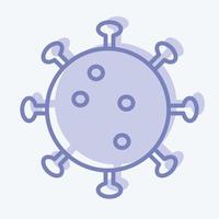 icona del virus dell'influenza. adatto per il simbolo dell'influenza. stile bicolore. design semplice modificabile. vettore del modello di progettazione. semplice illustrazione
