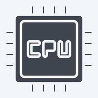 icona cpu. adatto per il simbolo dei componenti del computer. stile glifo. design semplice modificabile. vettore del modello di progettazione. semplice illustrazione